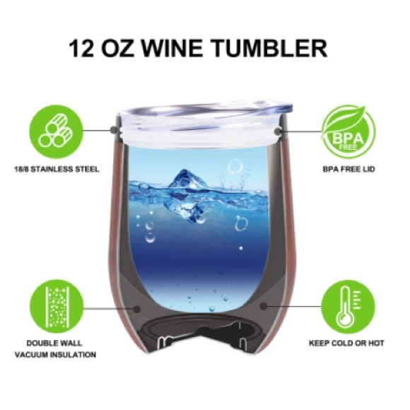 NWT Rose Gold Tumbler with Straw and Cleaner - Picture 3 of 4